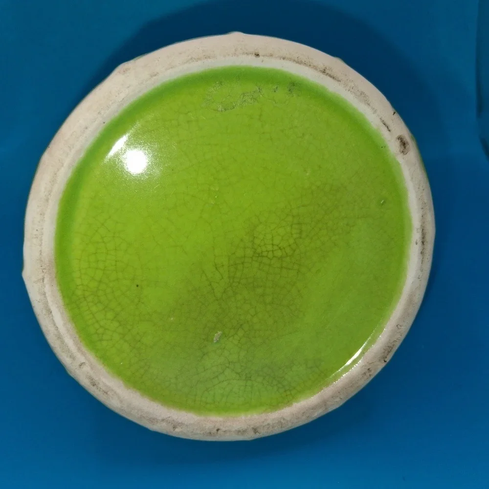 Vintage Green 3D Bee Creamer/Honey Pot Cottagecore Collectible Ceramic EUC